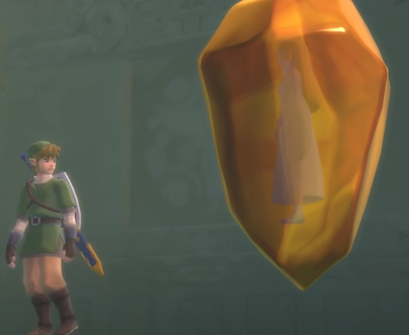 Zelda trapped in amber